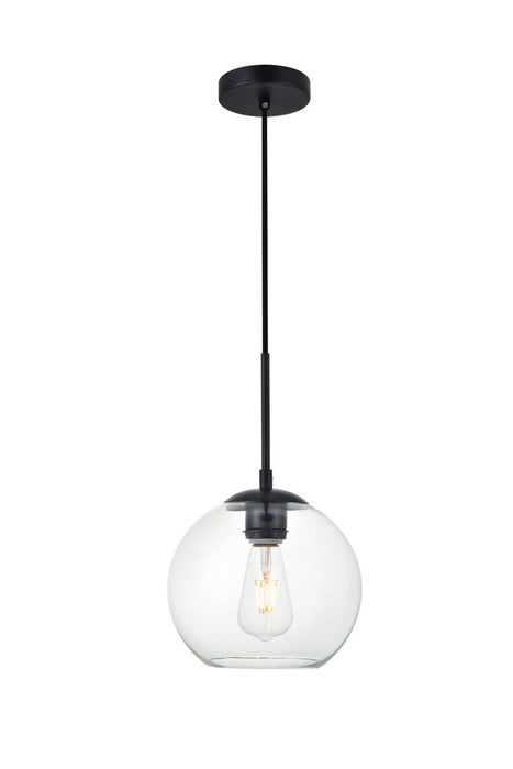 Elegant Lighting LD2206BK One Light Pendant, Black