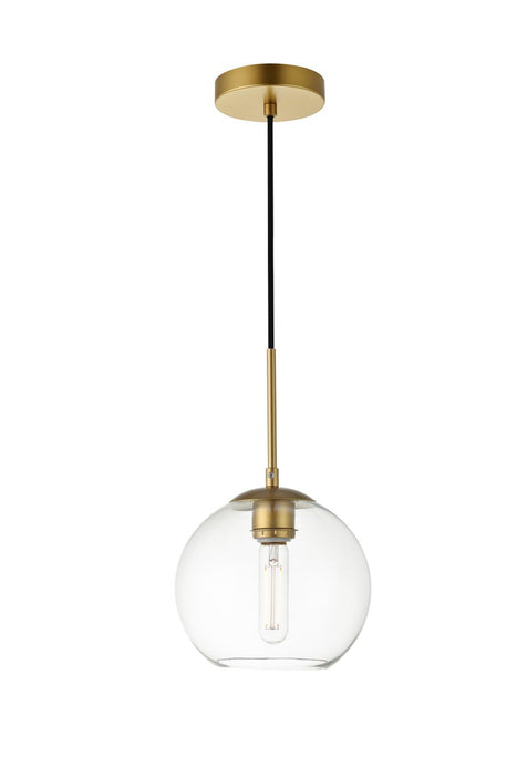 Elegant Lighting LD2206BR One Light Pendant, Brass
