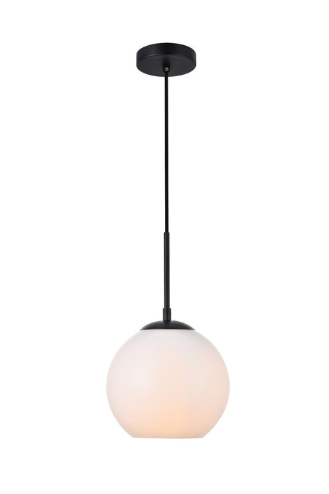 Elegant Lighting LD2207BK One Light Pendant, Black