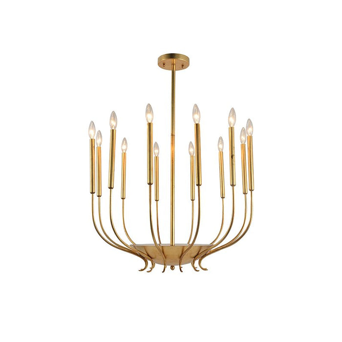 Terracotta Designs H20101-12 12 Light Chandelier, Gold Leaf
