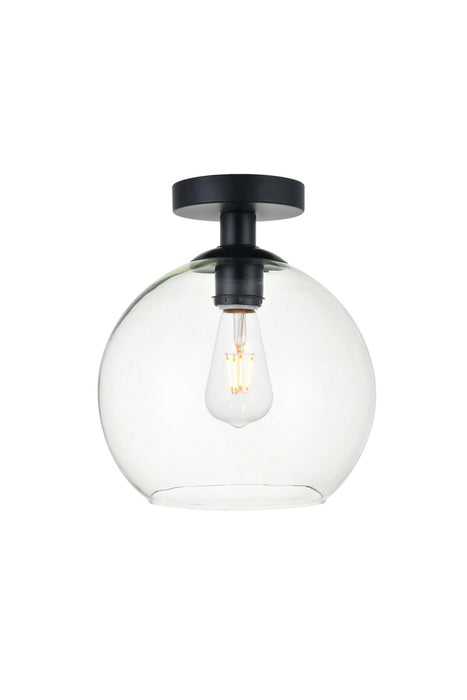 Elegant Lighting LD2210BK One Light Flush Mount, Black