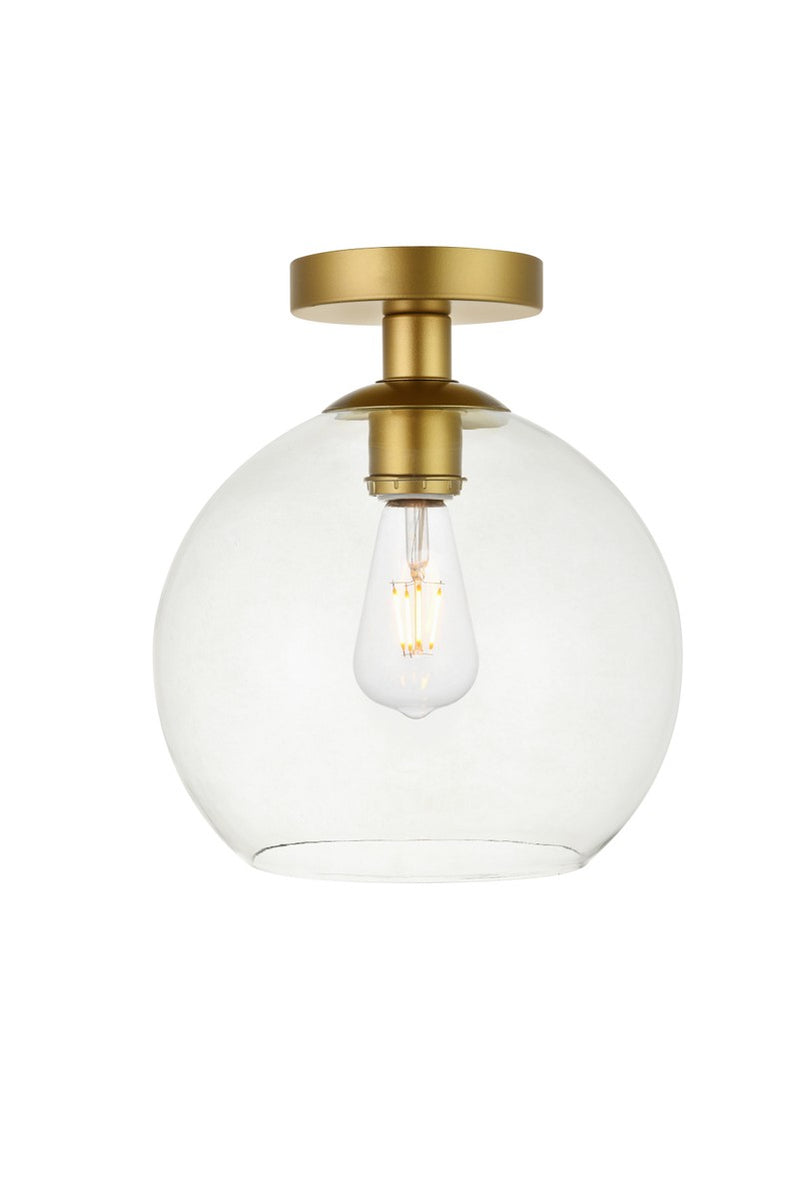 Elegant Lighting LD2210BR One Light Flush Mount, Brass