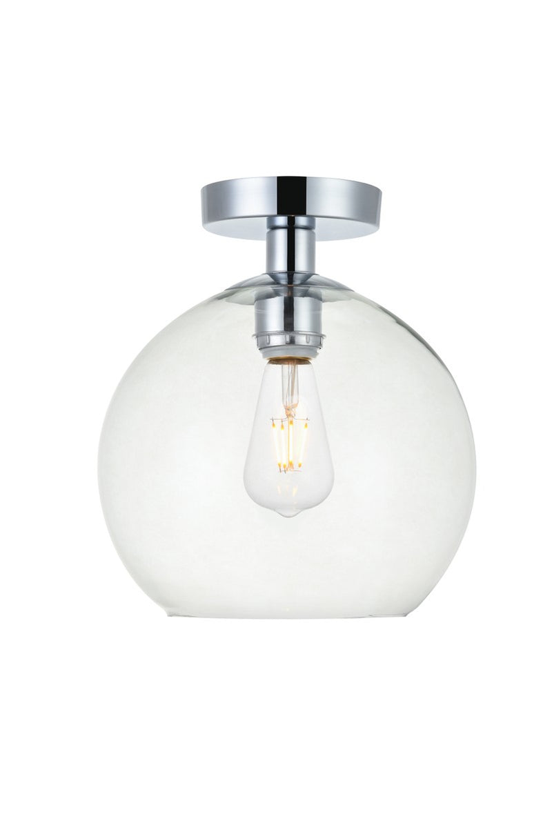 Elegant Lighting LD2210C One Light Flush Mount, Chrome