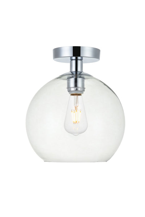 Elegant Lighting LD2210C One Light Flush Mount, Chrome