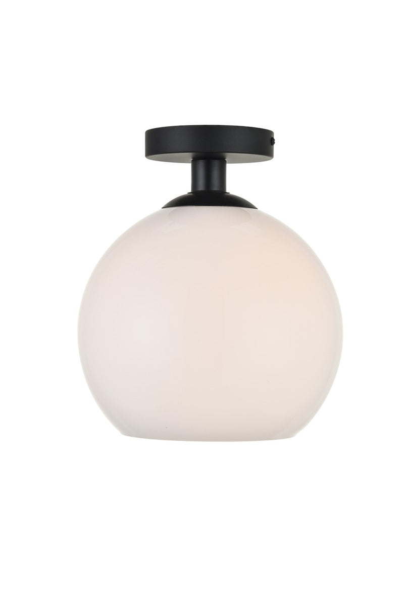 Elegant Lighting LD2211BK One Light Flush Mount, Black