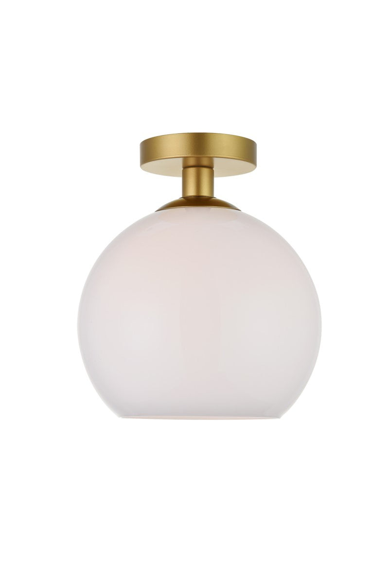 Elegant Lighting LD2211BR One Light Flush Mount, Brass