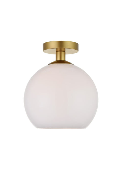 Elegant Lighting LD2211BR One Light Flush Mount, Brass