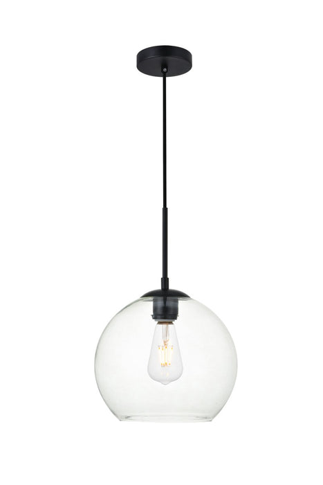 Elegant Lighting LD2212BK One Light Pendant, Black