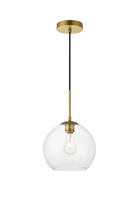 Elegant Lighting LD2212BR One Light Pendant, Brass
