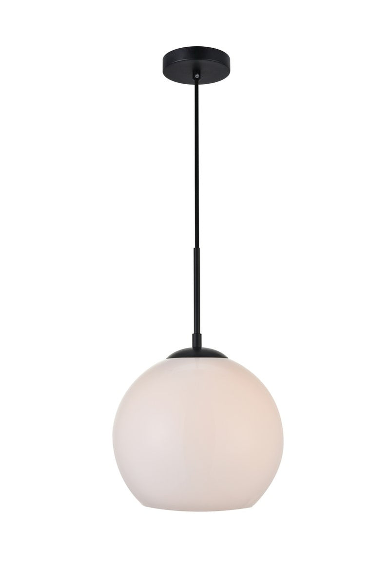 Elegant Lighting LD2213BK One Light Pendant, Black