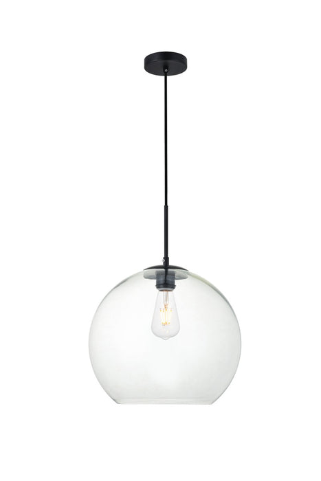 Elegant Lighting LD2216BK One Light Pendant, Black