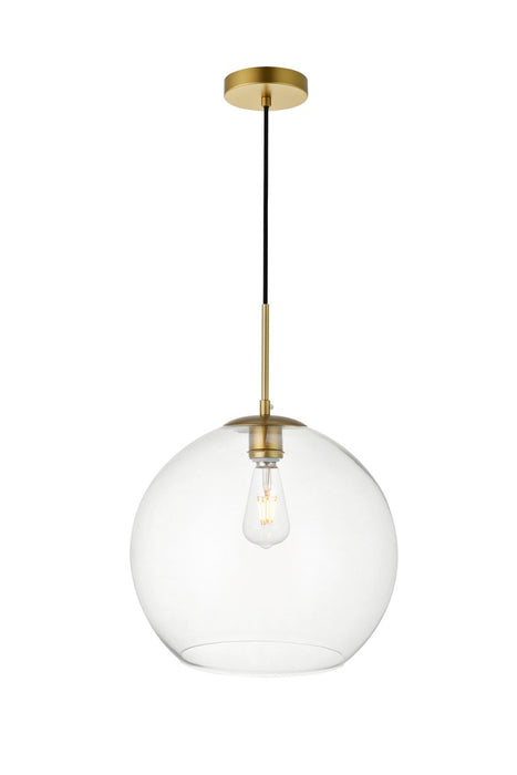 Elegant Lighting LD2216BR One Light Pendant, Brass