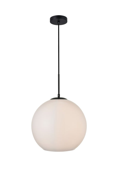 Elegant Lighting LD2217BK One Light Pendant, Black