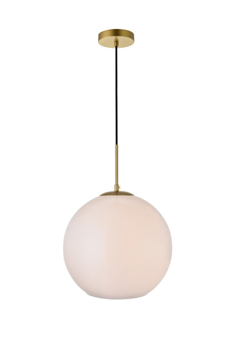 Elegant Lighting LD2217BR One Light Pendant, Brass
