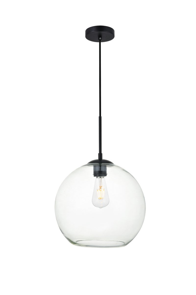 Elegant Lighting LD2224BK One Light Pendant, Black