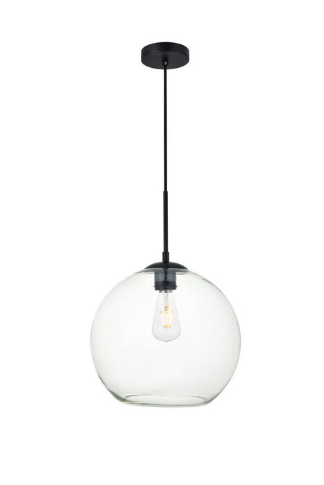 Elegant Lighting LD2224BK One Light Pendant, Black