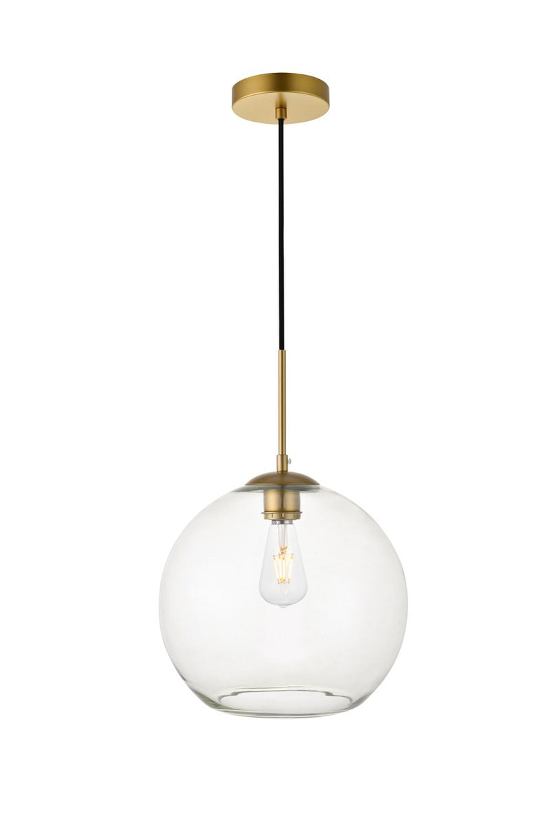 Elegant Lighting LD2224BR One Light Pendant, Brass