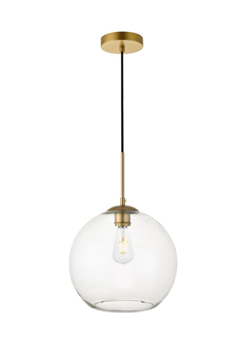 Elegant Lighting LD2224BR One Light Pendant, Brass