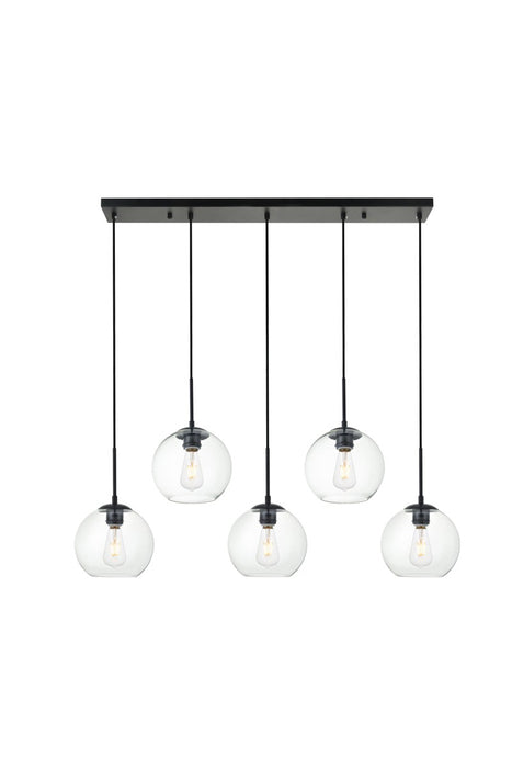Elegant Lighting LD2228BK Five Light Pendant, Black