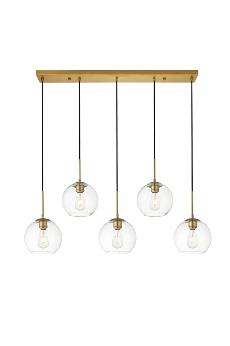 Elegant Lighting LD2228BR Five Light Pendant, Brass