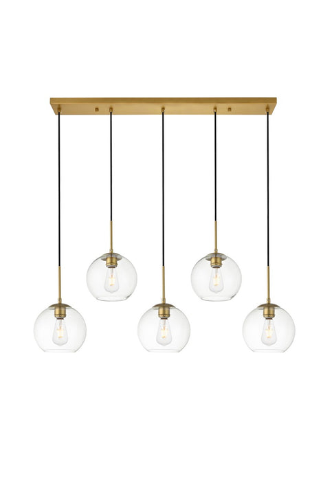 Elegant Lighting LD2228BR Five Light Pendant, Brass
