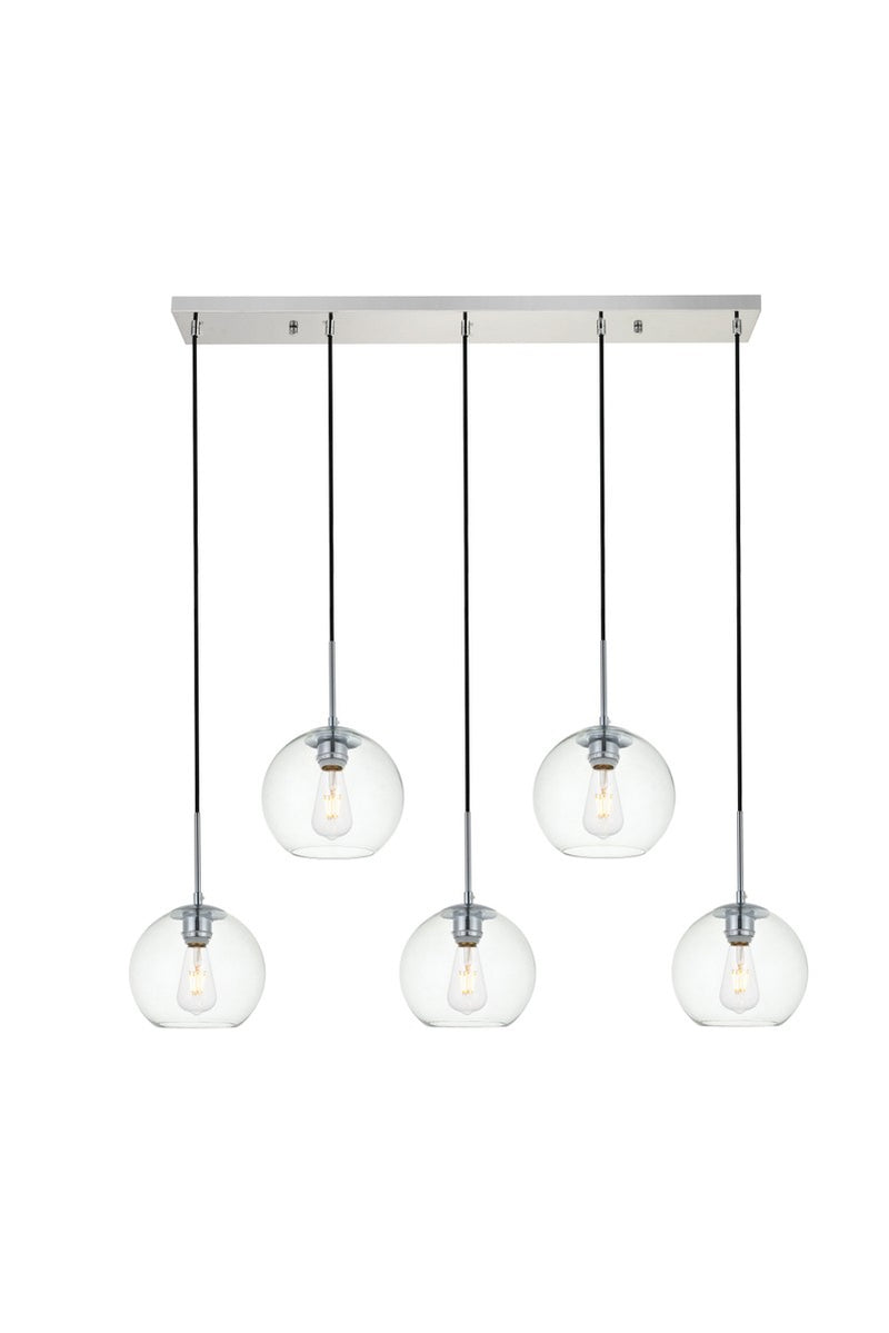 Elegant Lighting LD2228C Five Light Pendant, Chrome