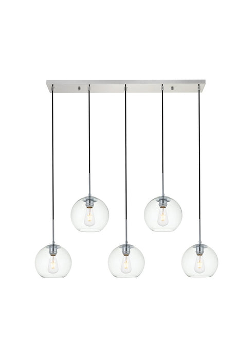 Elegant Lighting LD2228C Five Light Pendant, Chrome