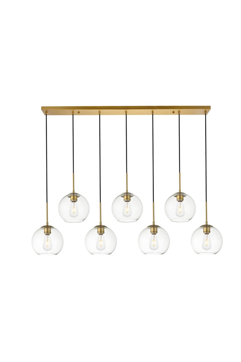 Elegant Lighting LD2230BR Seven Light Pendant, Brass