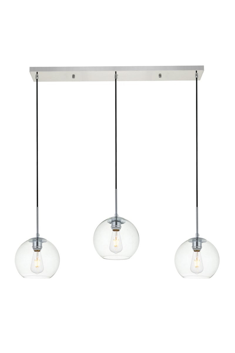 Elegant Lighting LD2236C Three Light Pendant, Chrome
