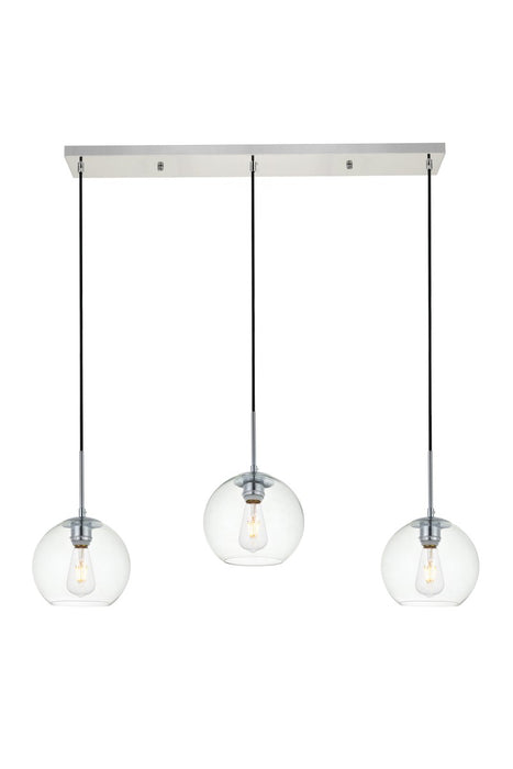 Elegant Lighting LD2236C Three Light Pendant, Chrome