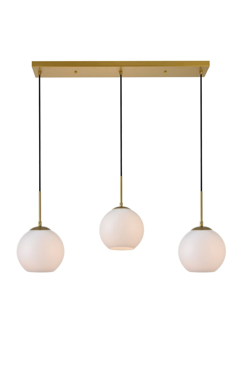 Elegant Lighting LD2237BR Three Light Pendant, Brass