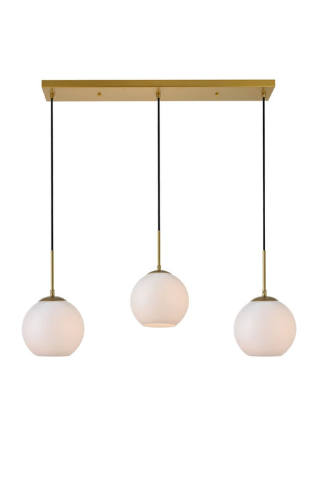 Elegant Lighting LD2237BR Three Light Pendant, Brass