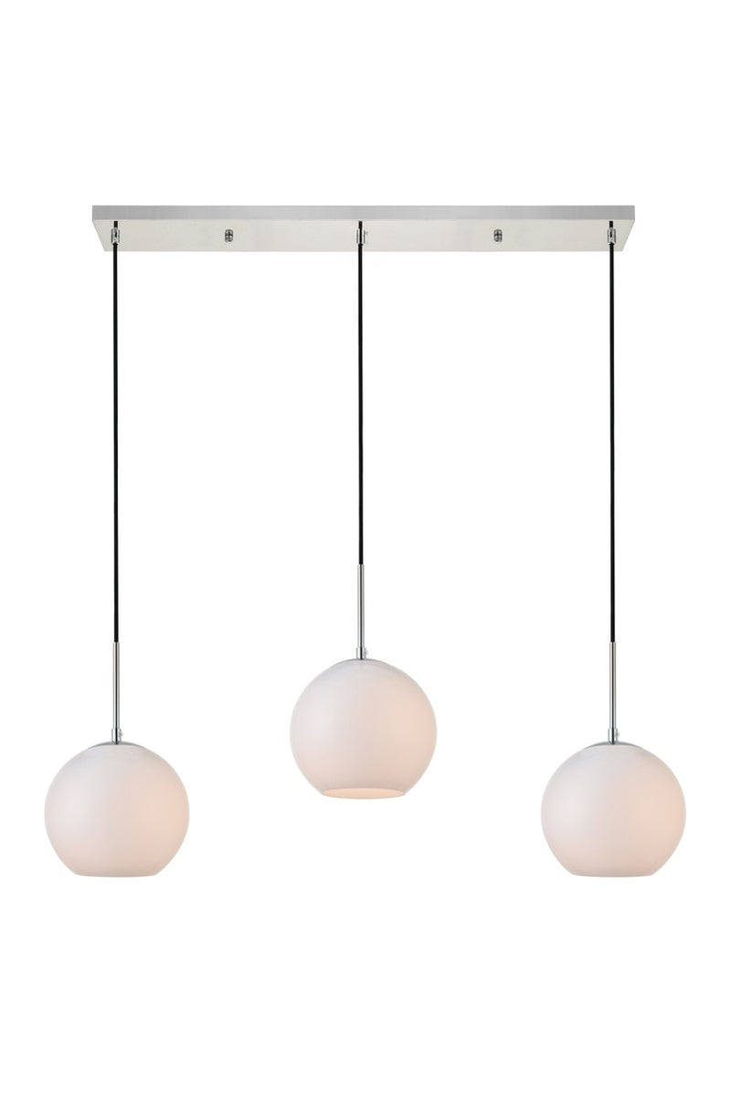 Elegant Lighting LD2237C Three Light Pendant, Chrome