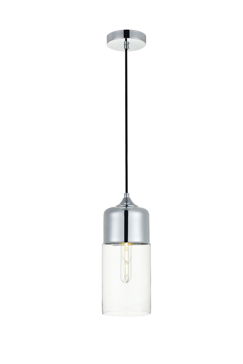 Elegant Lighting LD2240C One Light Pendant, Chrome