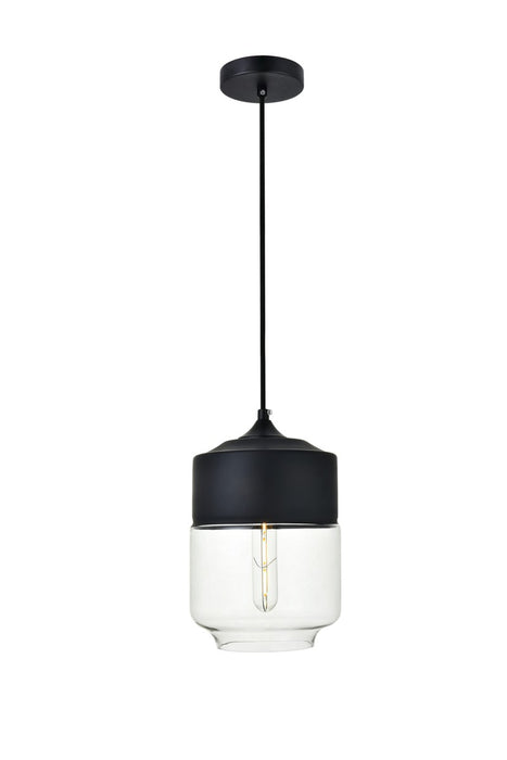 Elegant Lighting LD2241BK One Light Pendant, Black