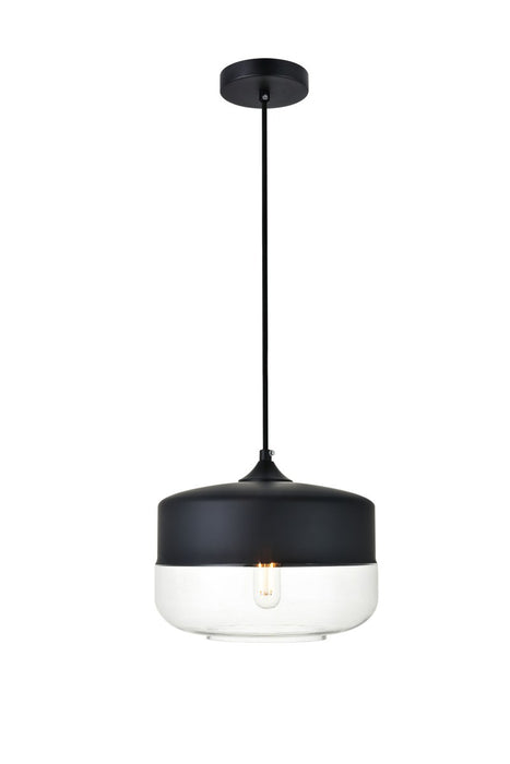 Elegant Lighting LD2243BK One Light Pendant, Black
