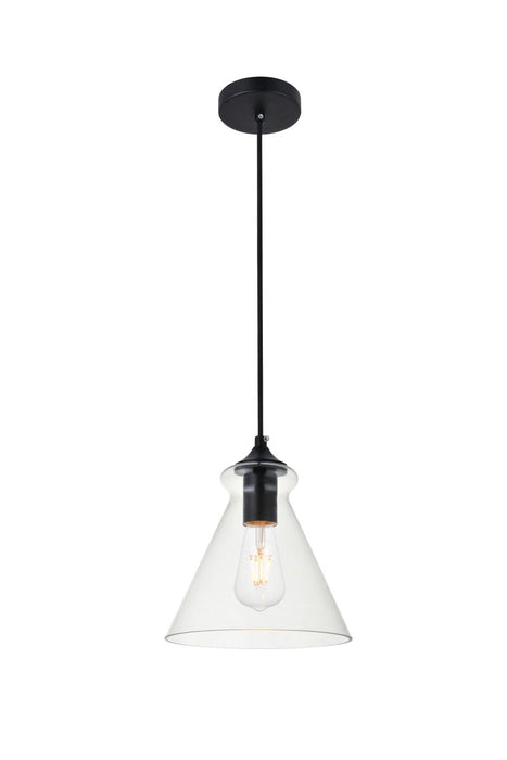 Elegant Lighting LD2244BK One Light Pendant, Black