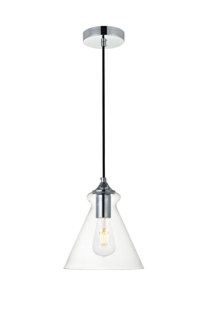 Elegant Lighting LD2244C One Light Pendant, Chrome