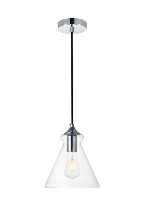 Elegant Lighting LD2244C One Light Pendant, Chrome