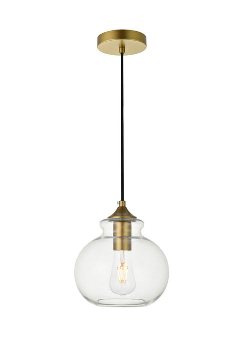 Elegant Lighting LD2245BR One Light Pendant, Brass