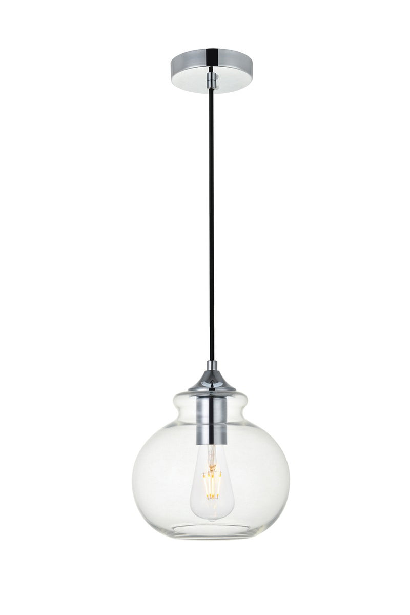 Elegant Lighting LD2245C One Light Pendant, Chrome
