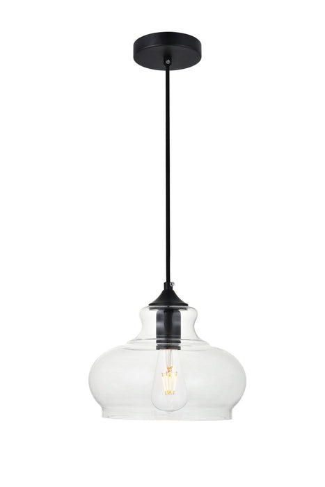 Elegant Lighting LD2246BK One Light Pendant, Black