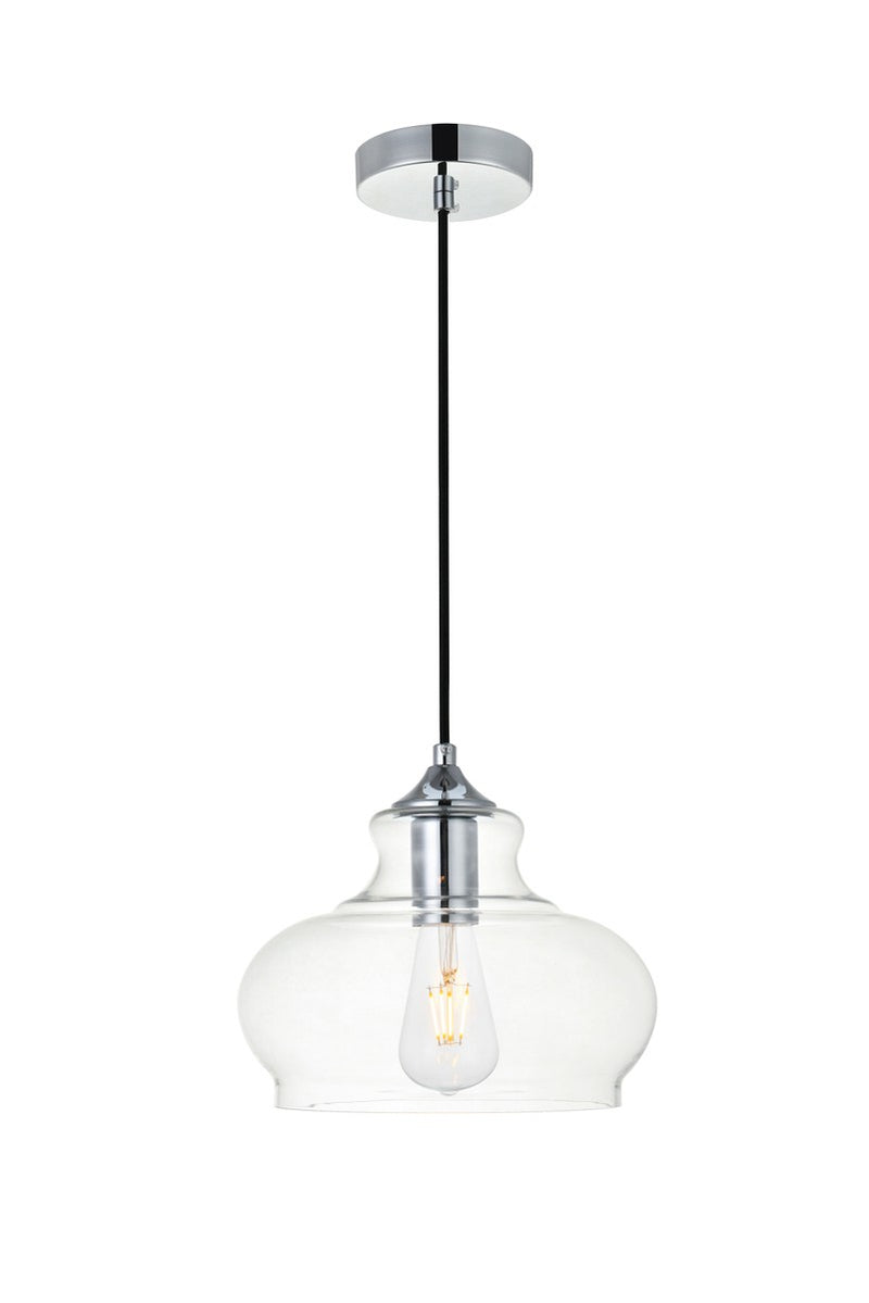 Elegant Lighting LD2246C One Light Pendant, Chrome