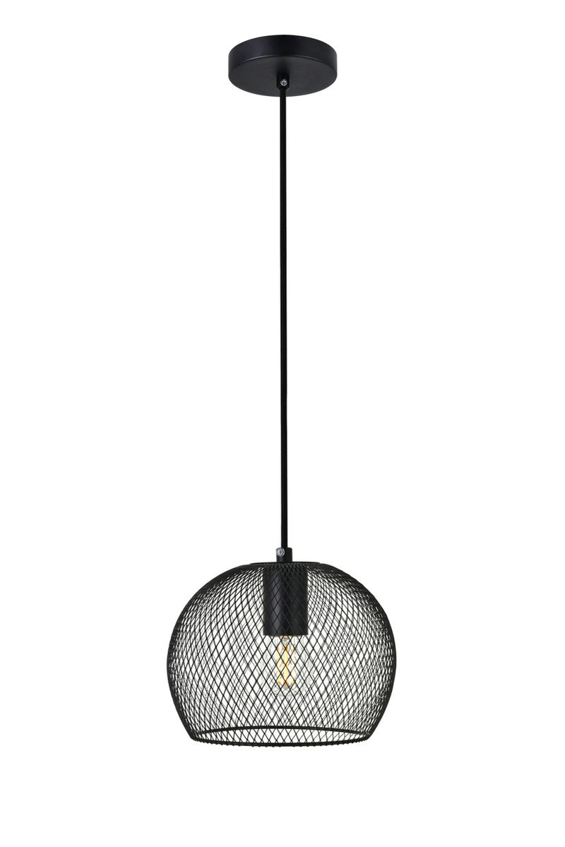 Elegant Lighting LD2248BK One Light Pendant, Black
