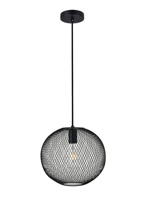 Elegant Lighting LD2250BK One Light Pendant, Black