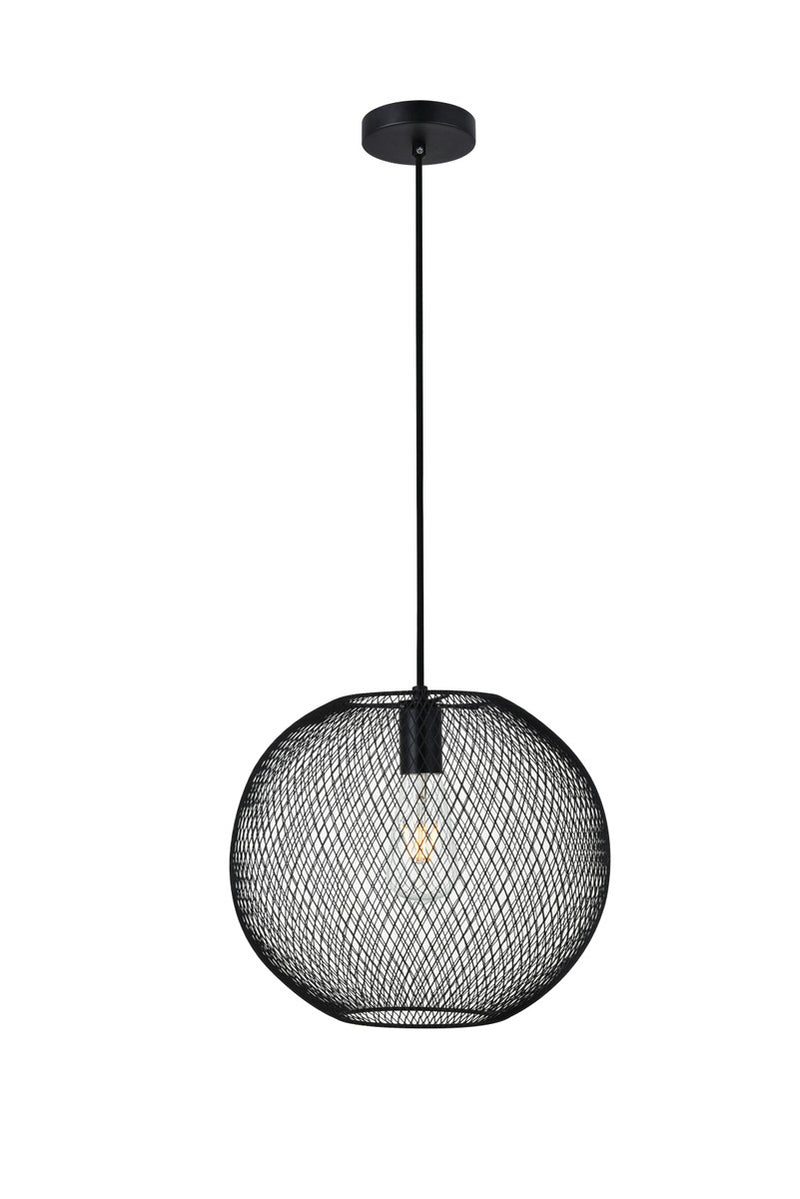 Elegant Lighting LD2251BK One Light Pendant, Black