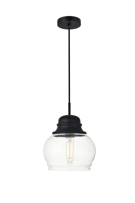 Elegant Lighting LD2252BK One Light Pendant, Black