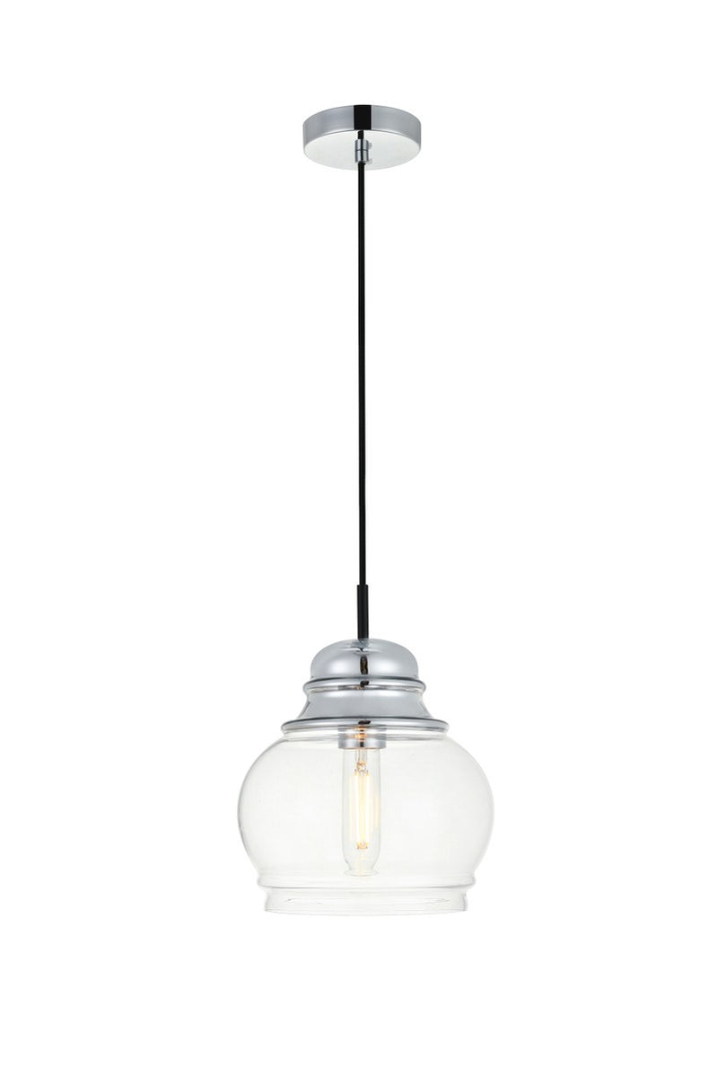 Elegant Lighting LD2252C One Light Pendant, Chrome