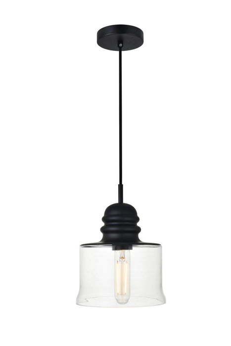 Elegant Lighting LD2253BK One Light Pendant, Black