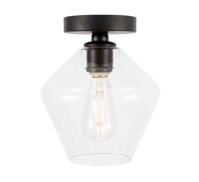Elegant Lighting LD2254BK One Light Flush Mount, Black